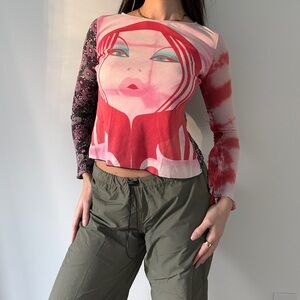 Vintage Custo Barcelona Long Sleeve Top
Woman's Face Y2K 2000s